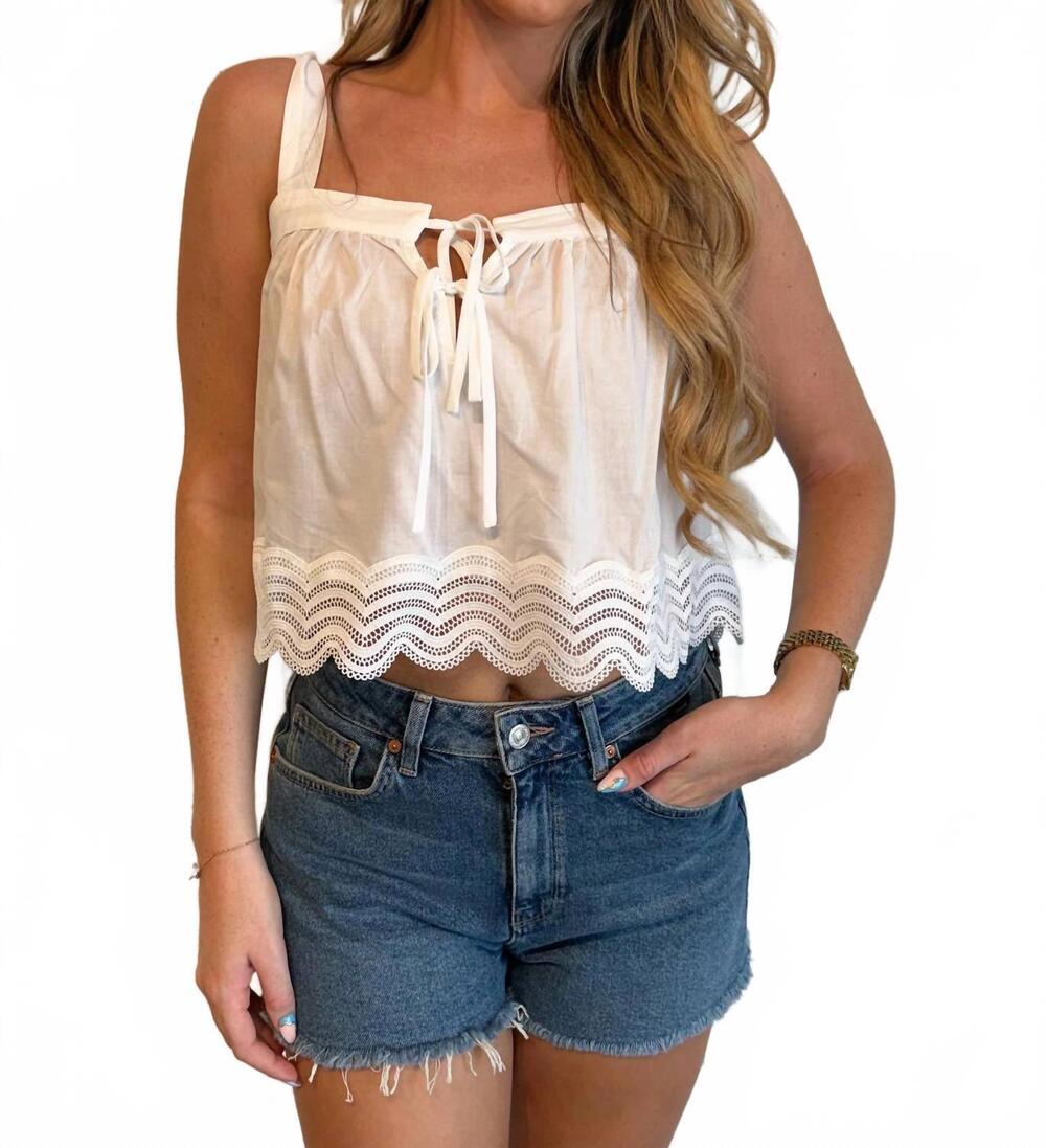 NEW ADELINE hey honey crop top in white